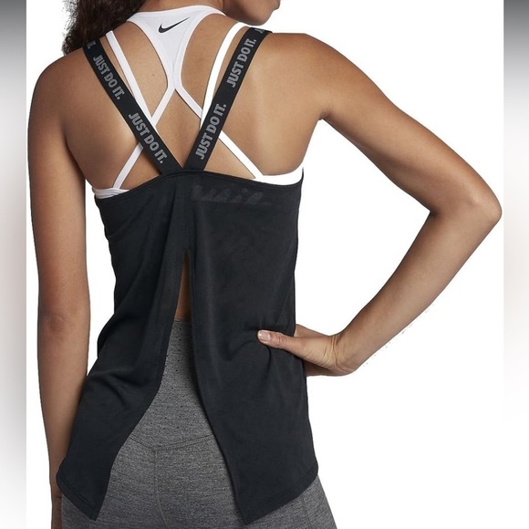Women’s Nike Swim Poly Core Solids Fast Back Tank in Black Cover up Top S Small - Picture 3 of 16